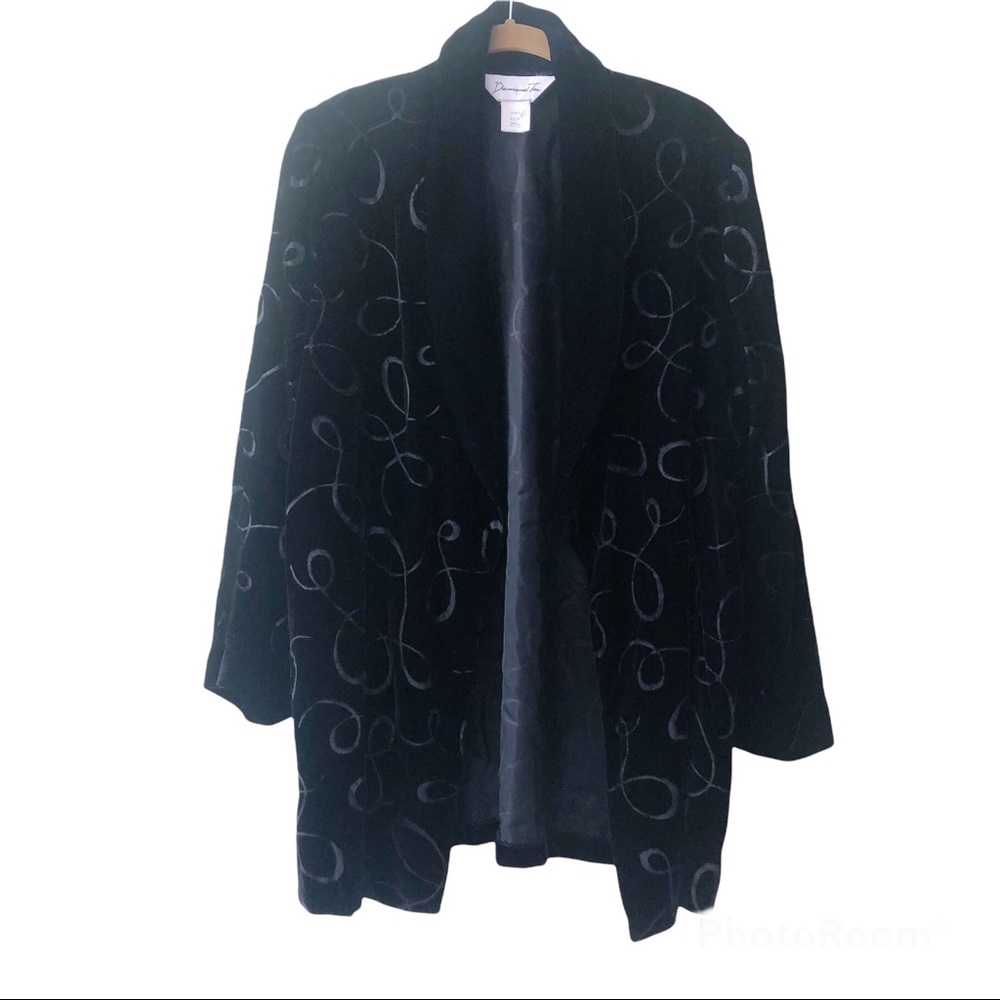 Diamond Tea Sexy Black Velvet Robe Small 4224